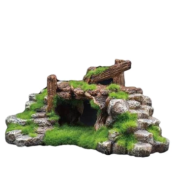 

Aquarium Decoration Mountain View Aquarium Tree House For Fish Tank Resin Ornament Cave Landscaping Aquarium Decor Accessories