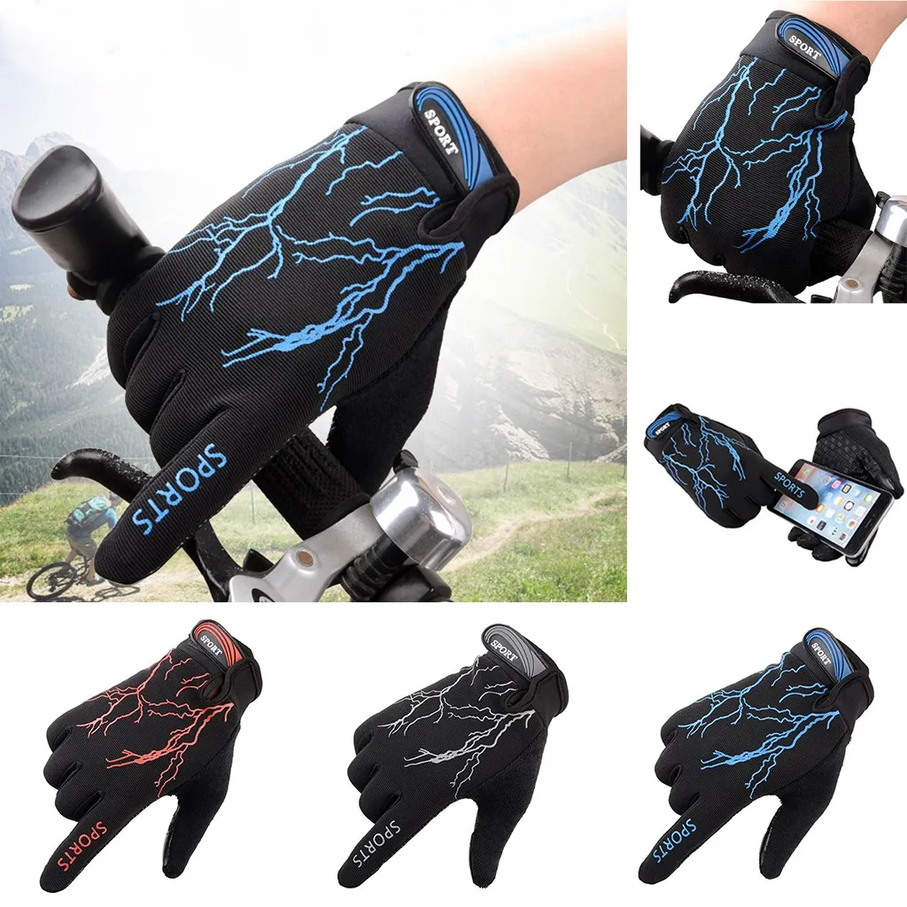 Модные велосипедные перчатки для спорта мужские Перчатки для фитнеса полный палец не скользят на открытом воздухе Охота езда сенсорный экран для смартфона