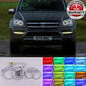 

For Mercedes Benz GLS Class X164 2007-2012 High Quality Multi-Color Angel Eyes LED RGB Headlight Halo Ring Set RF Remote Control