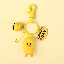 Douyin Small Yellow Duck Car Key Pendants Women's South Korea Cute Creative Key Chain INS School Bag Hanging Decoration Keychain