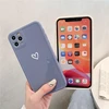 Solid Love Heart Phone Case For iPhone 12 11 Pro Max X XS XR 7 8 Plus SE 2022 Candy Shockproof Camera Protection Soft TPU Cover ► Photo 3/6