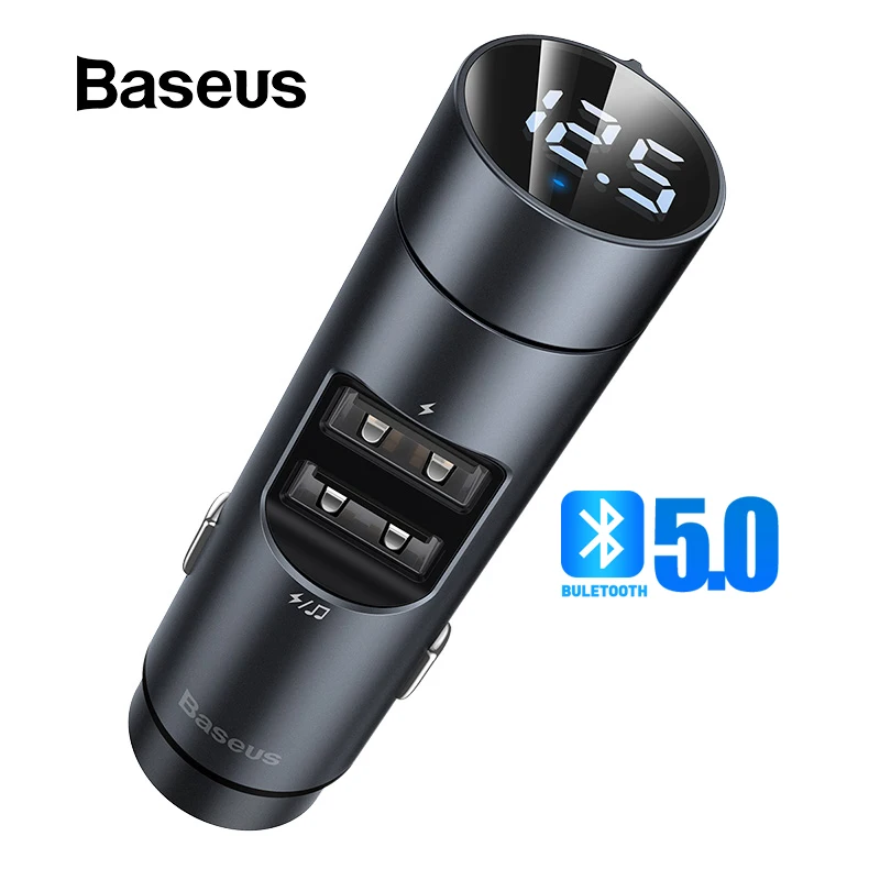 

Baseus Car Charger Bluetooth Wireless FM Transmitter Dual USB Phone Charger Handsfree Bluetooth MP3 Player For iPhone XS Samsung