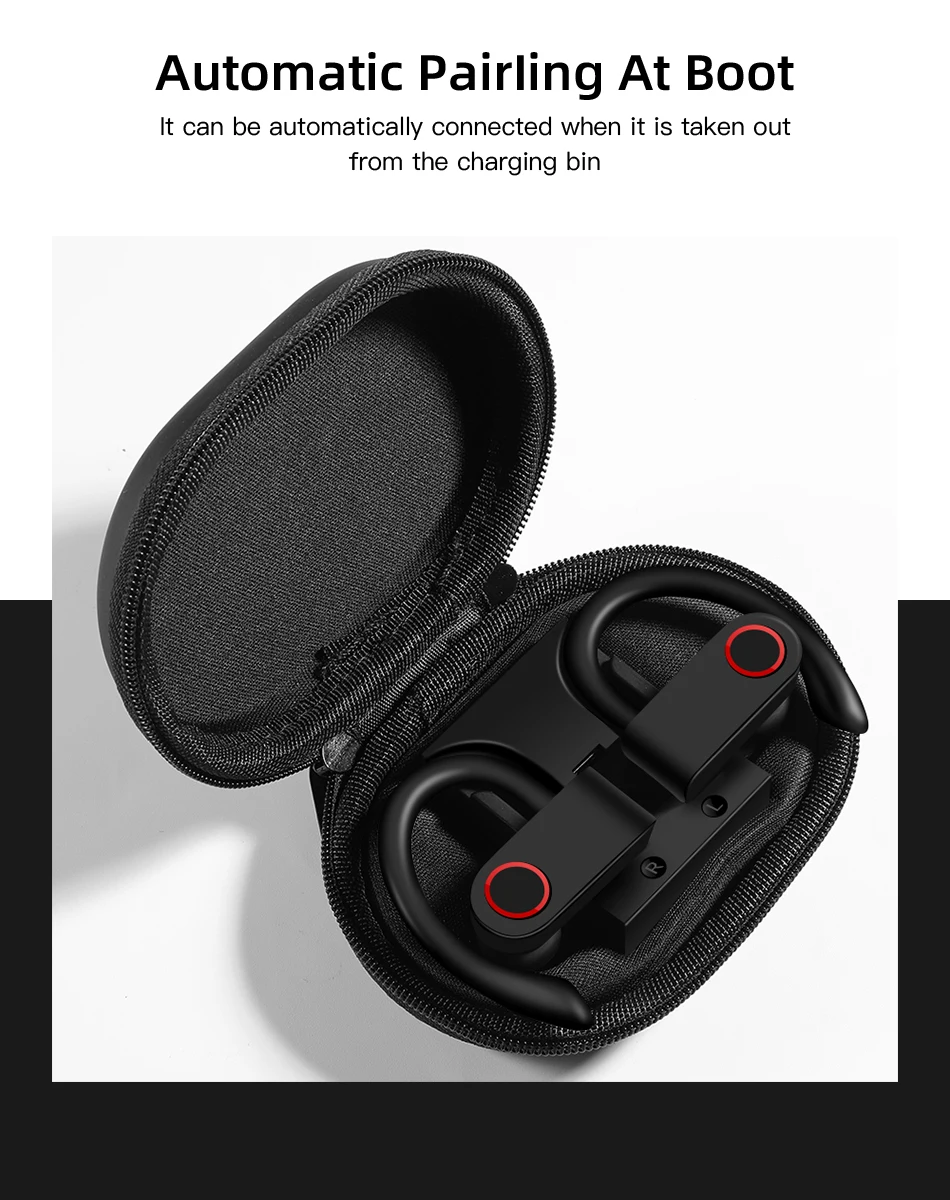 TWS Беспроводные спортивные наушники Bluetooth 5,0 наушники ушные крючки для бега с шумоподавлением IPX7 водонепроницаемые стерео наушники с микрофоном
