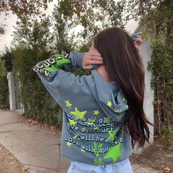 

XX Men Women 1:1 Fluorescent Green Stars CPFM.XYZ Hoodie Kanye Reflective Plant Flea Market Kid Cudi Enter Galactic Sweatshirts