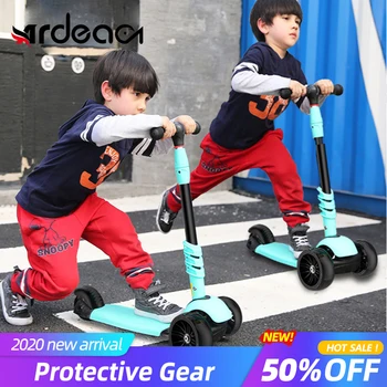 

Children's kick kids scooter folding Aluminum alloy skateboard Adjustable Height Flashing Light Wheel Foot Scooters