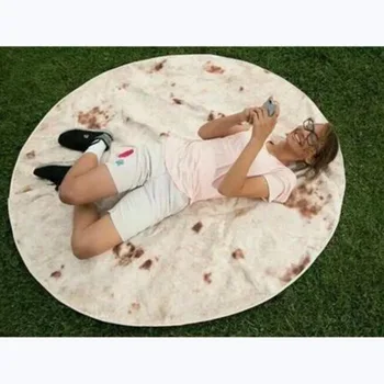 

Comfort Food Creations Burrito Wrap Blanket Round Bathroom Carpet Bathroom Foot Floor Mats For Living Room for Babies and Childr