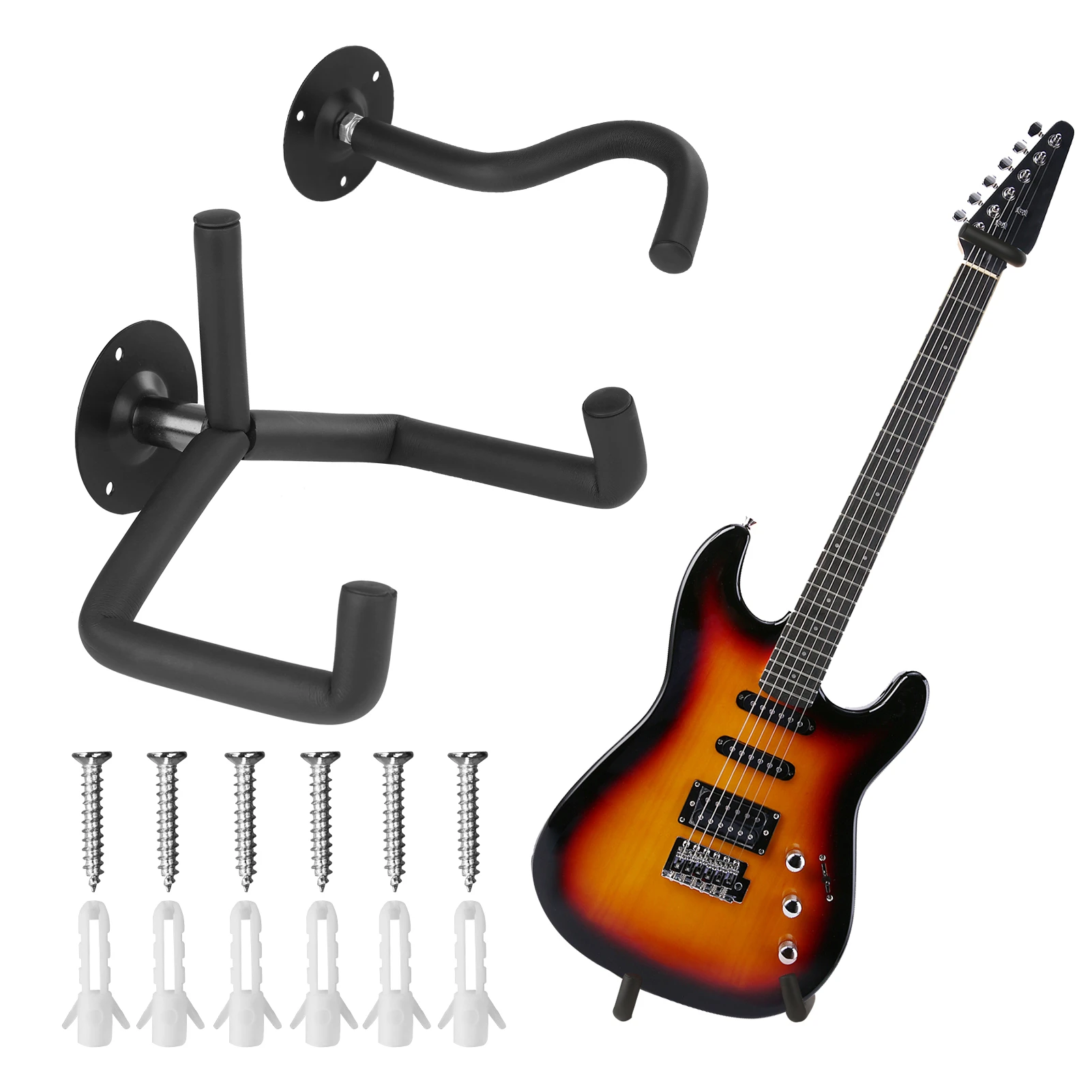 新発売 ギターハンガー 取付アンカー付き スタンド 壁掛け フックホルダー バイオリン