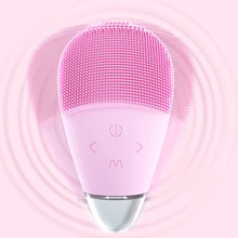 Щетка для очищения лица силиконовая вибрационная Массажная кисть для очистки дица USB Перезаряжаемый Отшелушивающий, для лица инструмент для удаления угрей