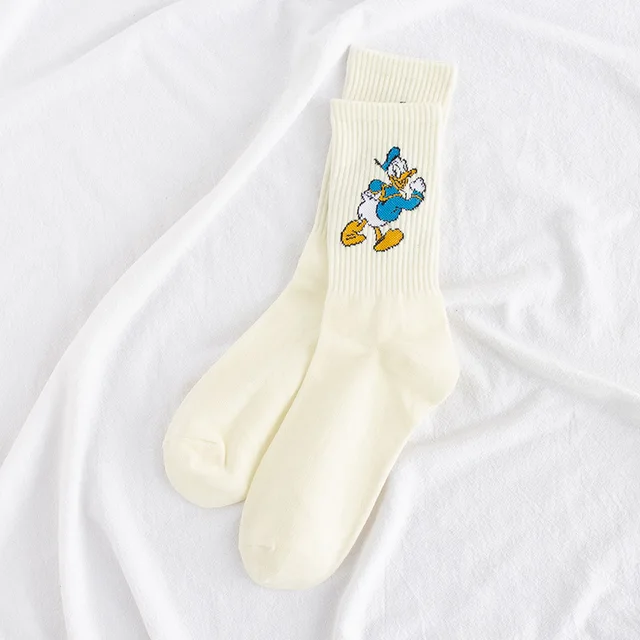 Disney 1pair Mickey Lion King Simba/Wild Boar/Aladdin Lamp God/Dumbo Socks Harajuku cartoon Print Funny sock Adult short Sock Color29