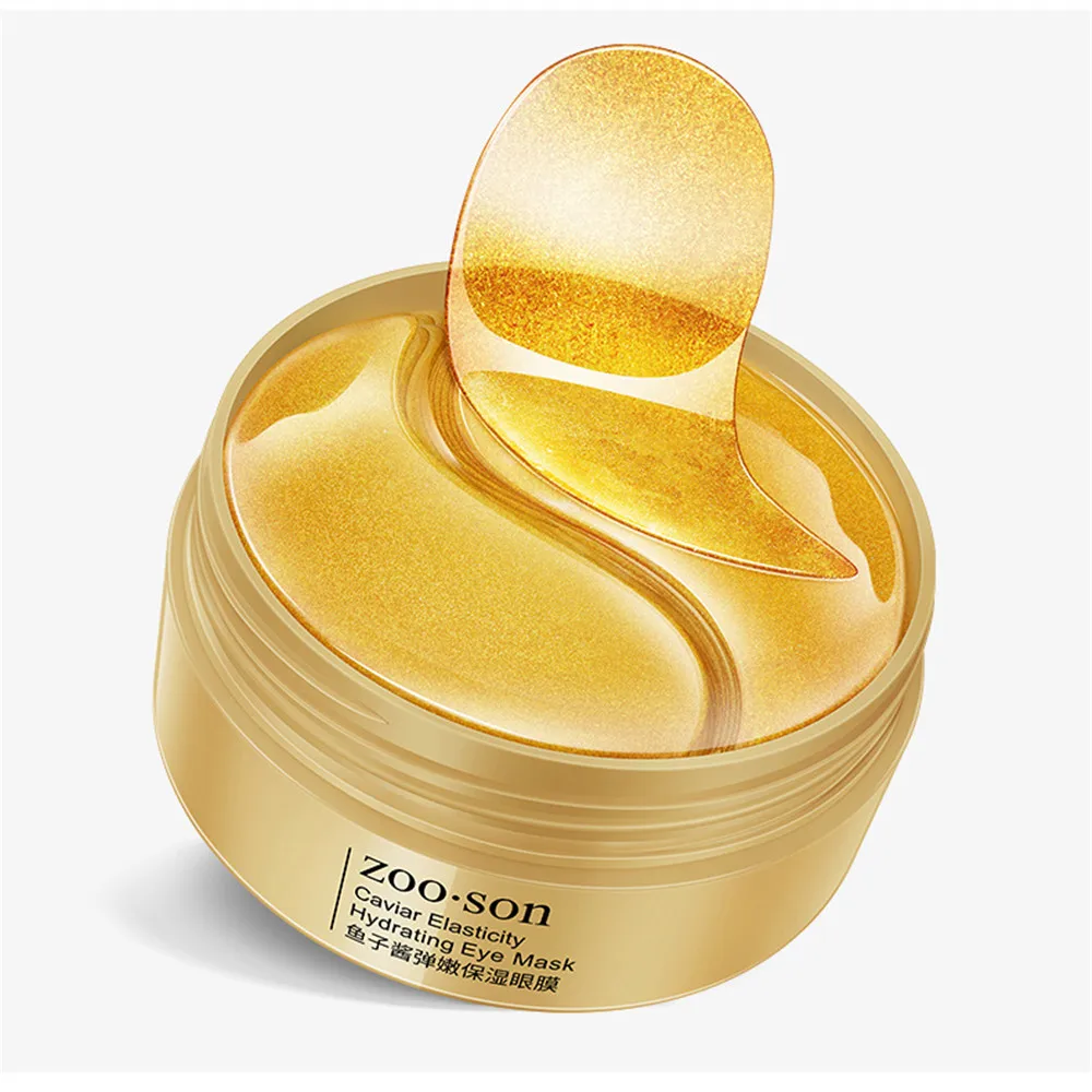 60 uds oro colágeno parches cara Anti arrugas Gel ojo máscara de sueño parche esencia mascarilla hidratante para ojos eliminar Círculos oscuros