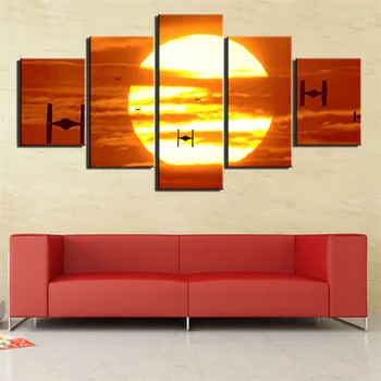 

5 Panel Sunrise Landscape Wall Art Pictures Canvas Painting HD Prints and Posters for Living Room Home Decoration Giclee Artwork