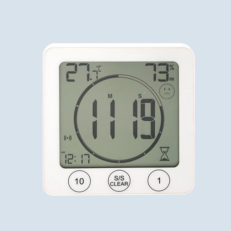 

Simple Thermometer Hygrometer Waterproof Anti-fog Wall Clock with Sucker Backlight for Indoor GV99