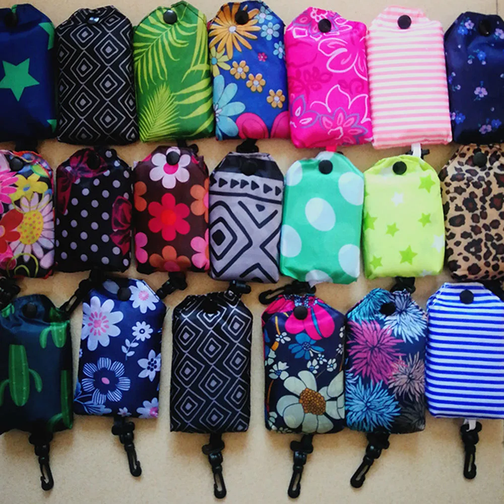 

Hot Reusable Shopping Bags Women Foldable Tote Bag Portable Cloth Eco Grocery Bag Folding Large Capacity Handbags