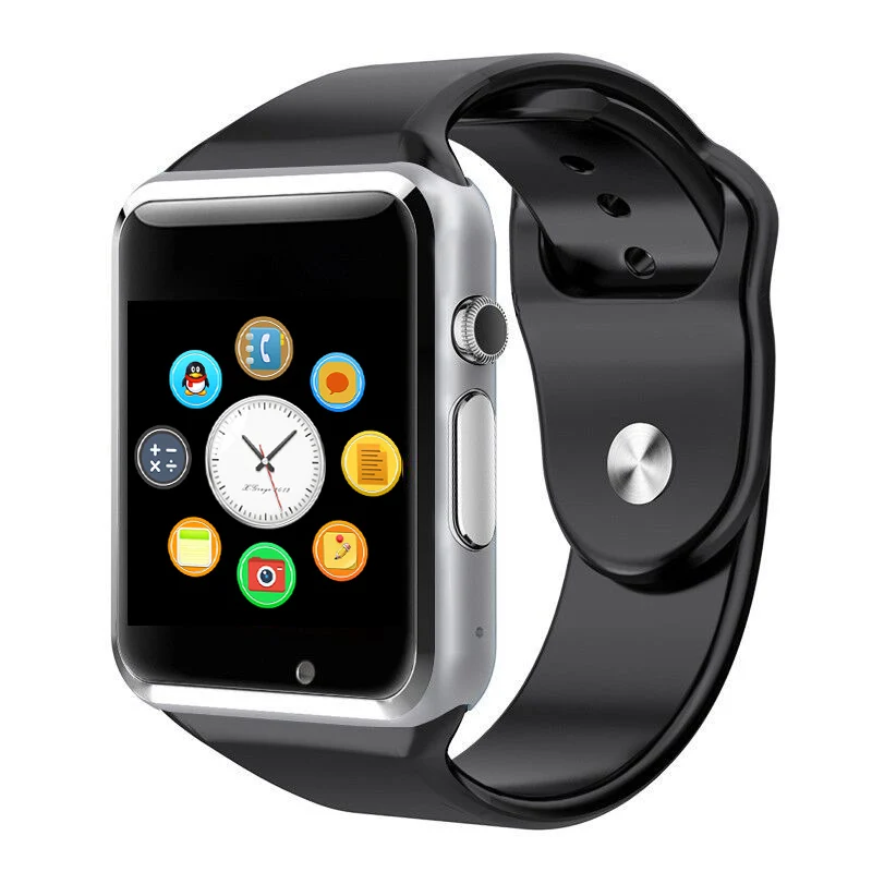 A1 Смарт часы уведомление о синхронизации поддержка sim-карты TF подключение Apple iphone умные часы для телефона на Android PK V8 GT08 Y1 - Цвет: Black Silver
