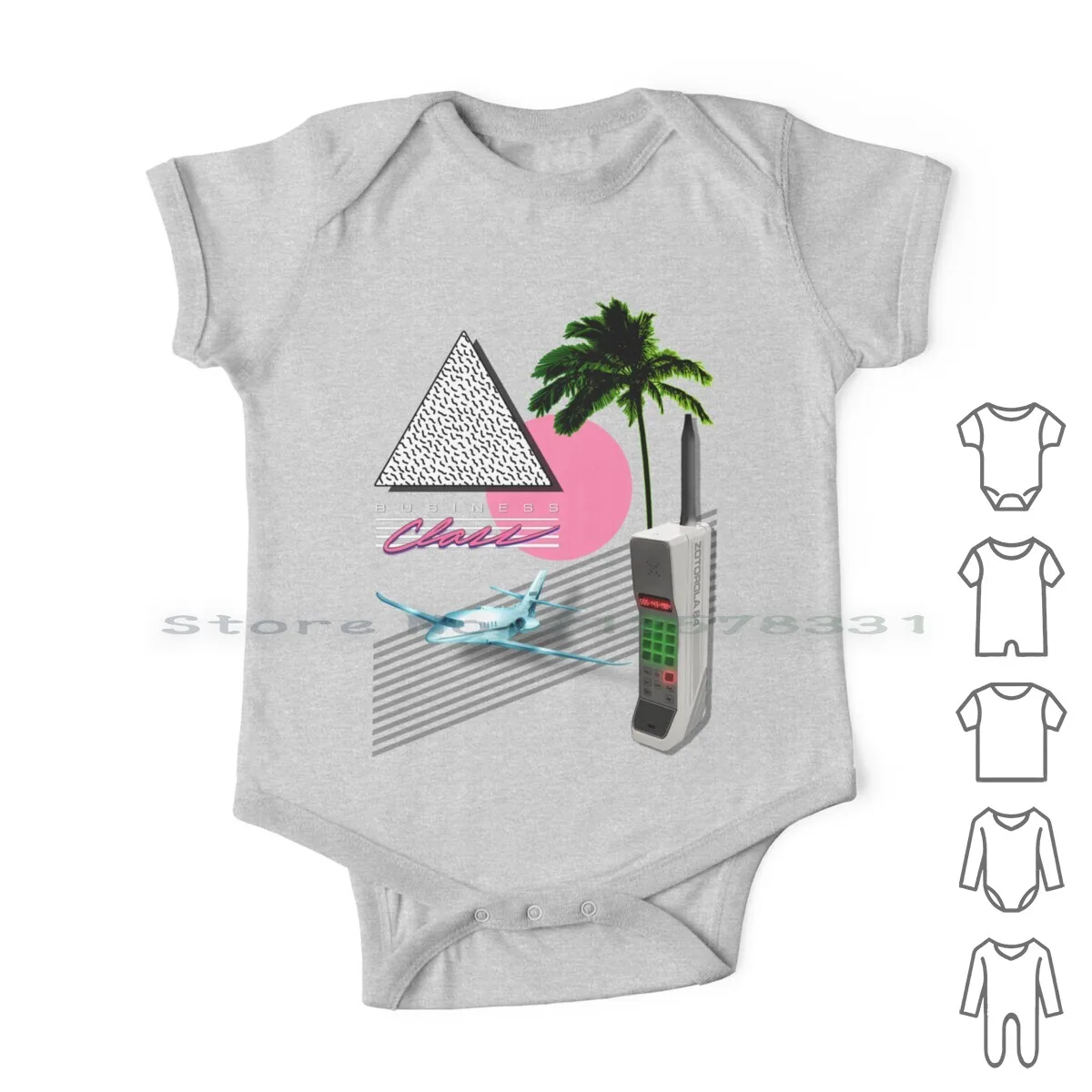 

Business Class '84 Collection Newborn Baby Clothes Rompers Cotton Jumpsuits Retro 1980s Vhs Vintage Glitch New Wave Geek Nerd