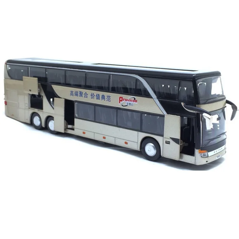 

New Products 5-Door Opening Alloy Double Layer Children Model Travel Bus Passenger Car Bus Toy Car