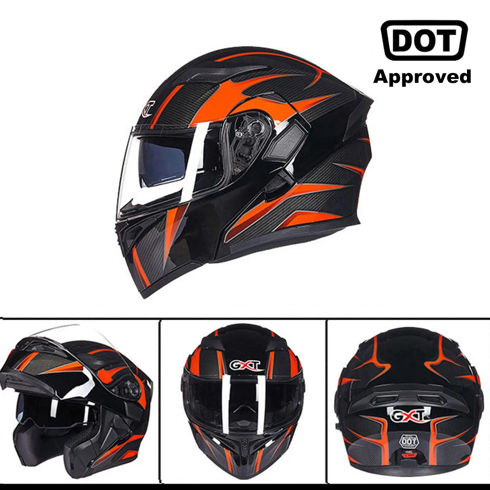 GXT New Motorcycle Helmet Flip up Motocross Helmet Capacete da Motocicleta Cascos Moto Casque Doublel lens Racing Riding Helmet - Цвет: Colour 5