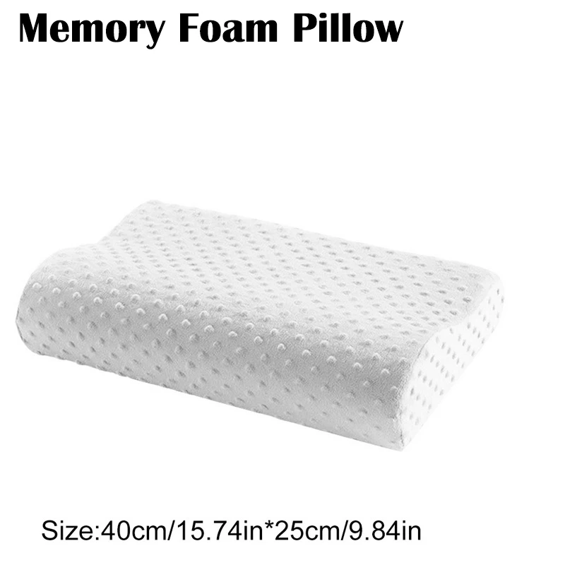 White 40x25cm Подушка из пены с эффектом памяти, постельные принадлежности для шеи, спины, сна, хлопковые подушки, волокно, медленный отскок, мягкий массажер для шейного отдела, забота о здоровье - Цвет: White 40x25cm