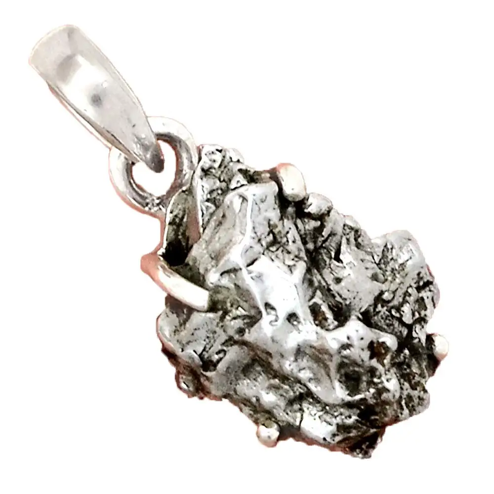 

Genuine METEORITE CAMPO DEL CIELO Pendant 925 Sterling Silver, 25.4 mm, AP6434