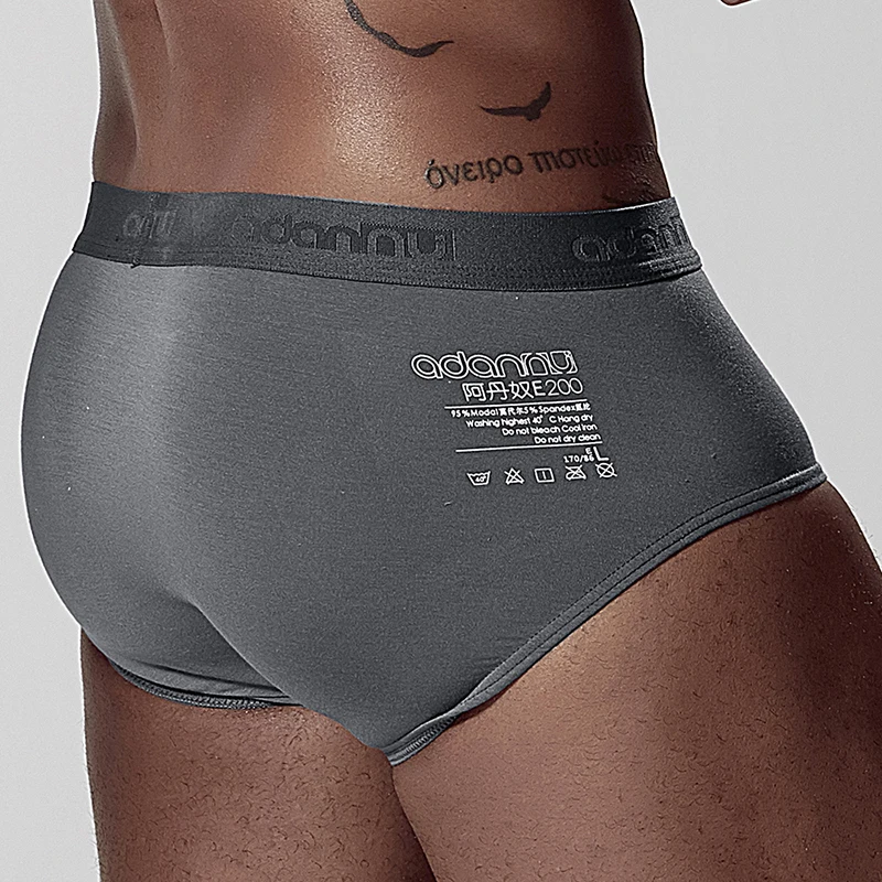 ADANNU Brand Men Underwear Boxer Modal Breathable Comfortable Underpants Male Panties Cueca Tanga Men Boxers Shorts Calzoncillo - Цвет: AD307-gray