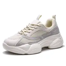 Новинка года; кроссовки из натуральной кожи для мужчин и женщин; прогулочная обувь; Дизайнерская обувь на массивном каблуке; дышащая повседневная обувь на платформе; большие размеры 35-44