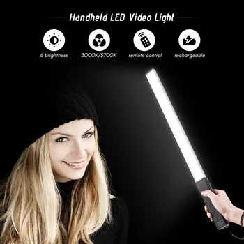 

Andoer Handhled LED Video Light Wand Dimmable Bi-color Photo Studio Photography Lighting LED Stick with Remote Control+Carry Bag