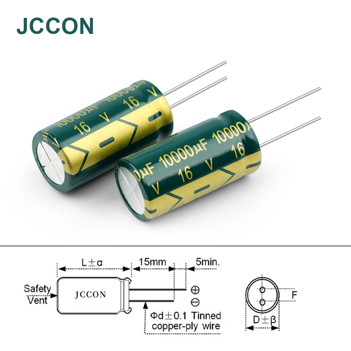 JCCON アルミ電解コンデンサ | 高周波低ESR | 6.3V-450V、100UF-470UF | オーディオと電源用 - AliExpress