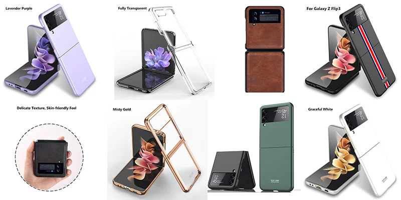 PC Magnetic Hinge Cover For Samsung Galaxy Z Flip 3 5G Case Lanyard Hole Luxury Solid Color Hard Fitted Funda For Samsung Flip3 samsung galaxy z flip 3 5g case