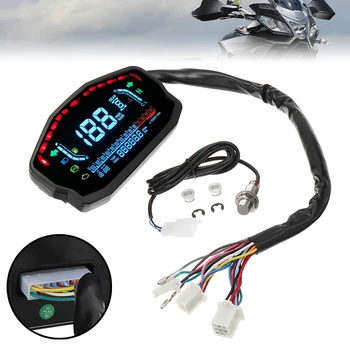 

1pc Motorcycle LED LCD Speedometer Digital Backlight Odometer Gauge RPM Range Speed Display Range Accessories