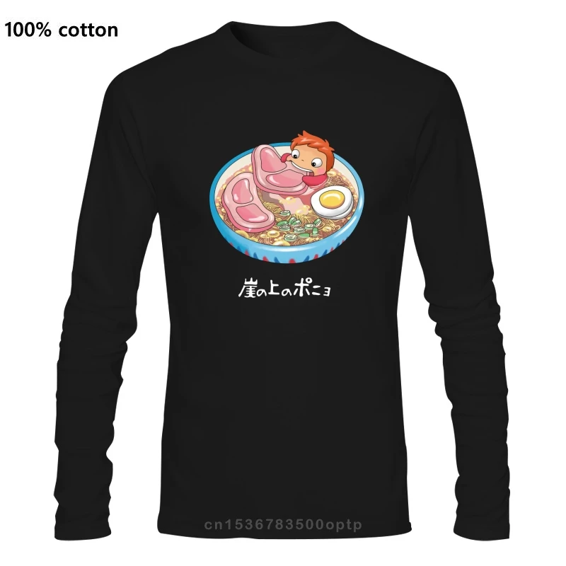Noodle Swimmer T Shirt Anime Tee Ponyo On The Cliff Tshirt Men Tops Naruto Ramen T-shirt Bowl Printed Funny Clothing | Мужская одежда