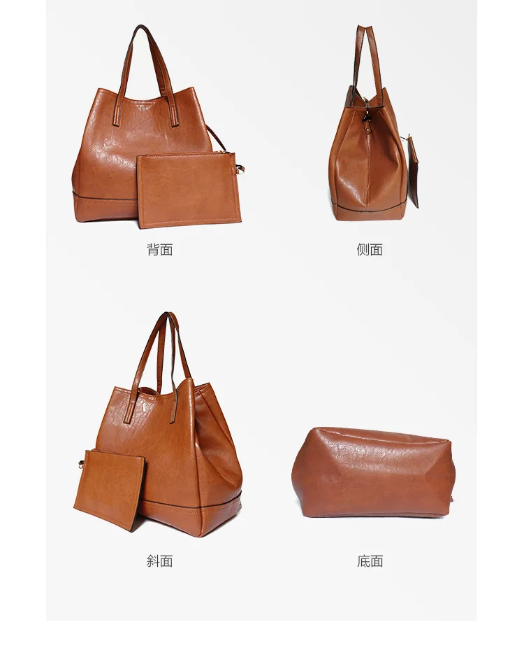 2pcs Women's New Fashion Bag Shoulder Bag Large Capacity Bag Simple Handbag