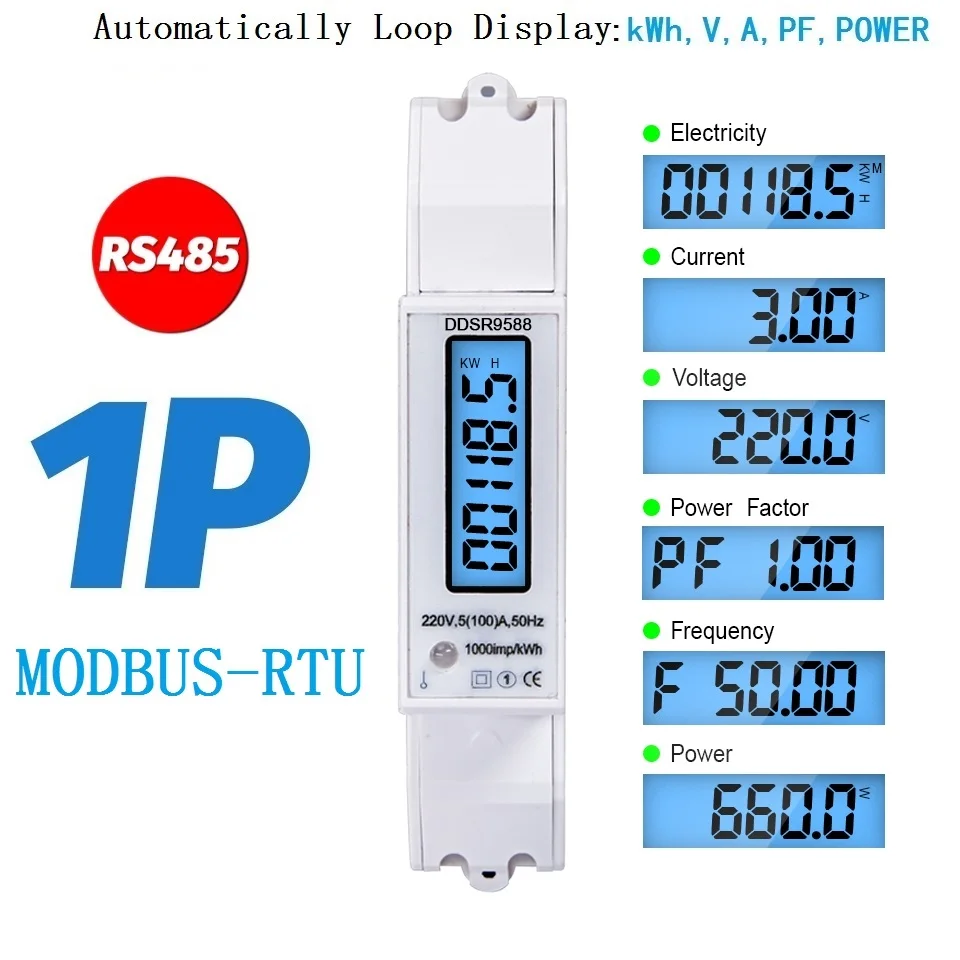 luz de fundo, medidor de kwh, ac