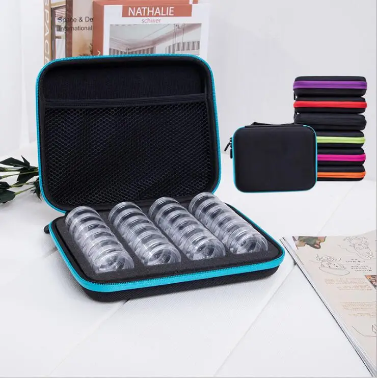 

7 Colors 24 Bottles Diamond Painting Box Pen Tool Container Storage Box Accessories Carry Case Holder Hand Bag Zipper