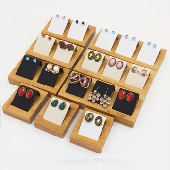 

Fashion Natural Bamboo Wooden Drop Earrings Ear Stud Display Rack Organizer Jewelry Packaging