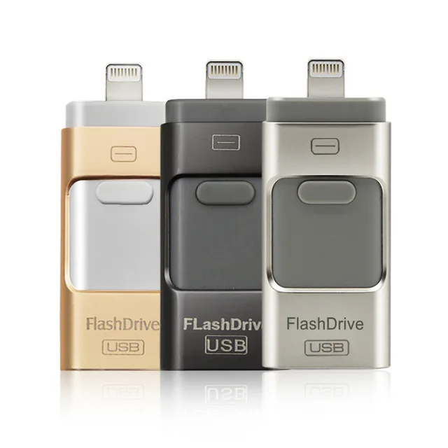 

USB Flash Drives Compatible iPhone/iOS/Apple/iPad/Android & PC 128GB [3-in-1] Lightning OTG Jump Drive 3.0 USB Memory Stick