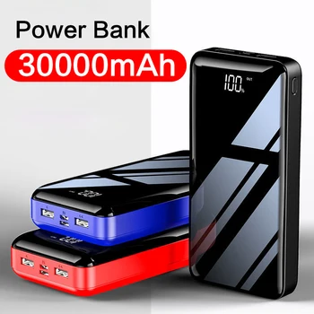 

30000mAh Power Bank TypeC Micro USB Fast Charging Powerbank LED Display Portable External Battery Charger For xiaomi phone