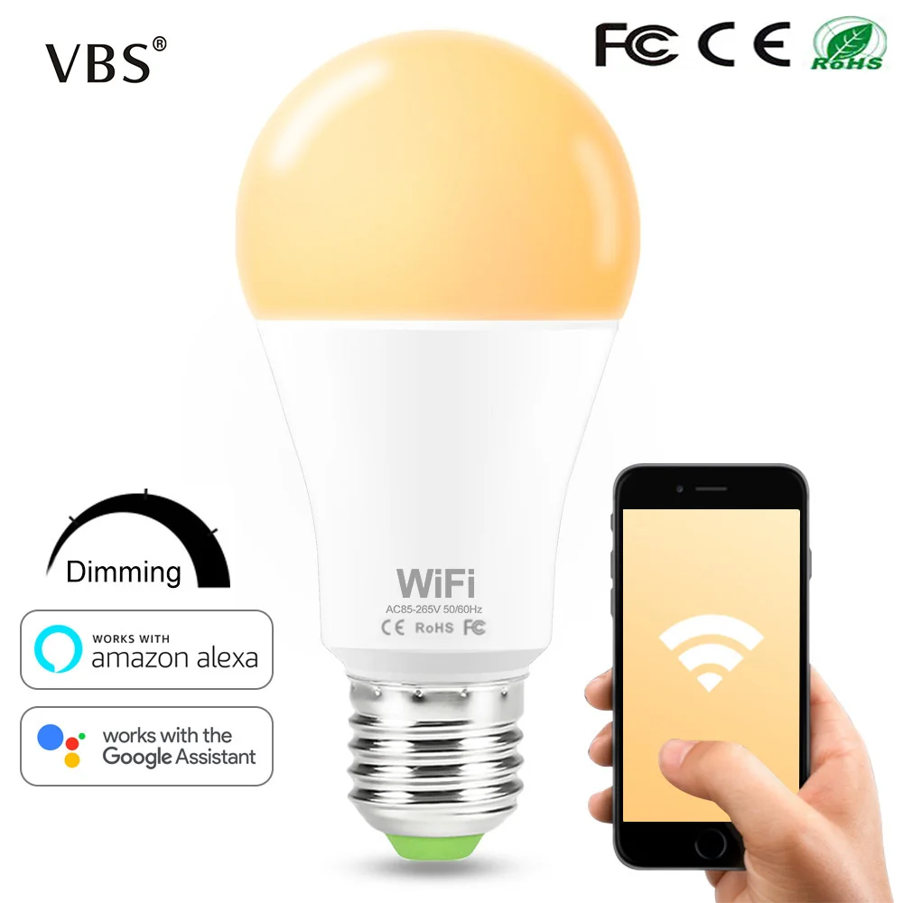 B22 Wifi Smart APP Remote Control Wifi Light Bulb For Echo Alexa Google Home New