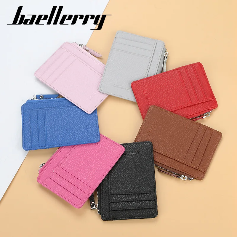 2024 New Mini Women Wallets Card Wallets Name Engraving Zipper PU Leather Top Quality Fashion Female Purse Card Holder Wallet