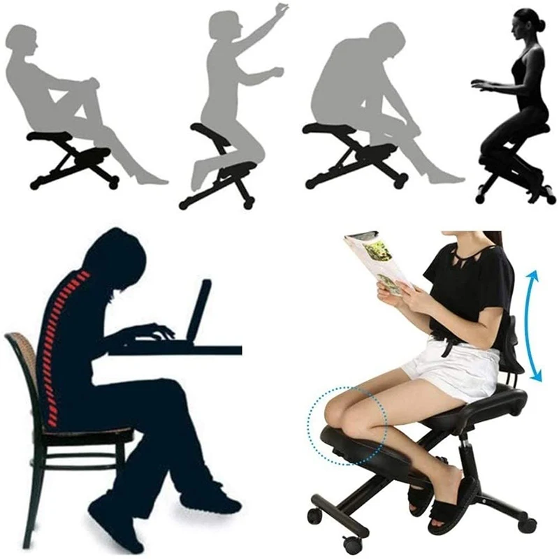 Ergonomically Designed Kneeling Chair Height Adjust Office Chair