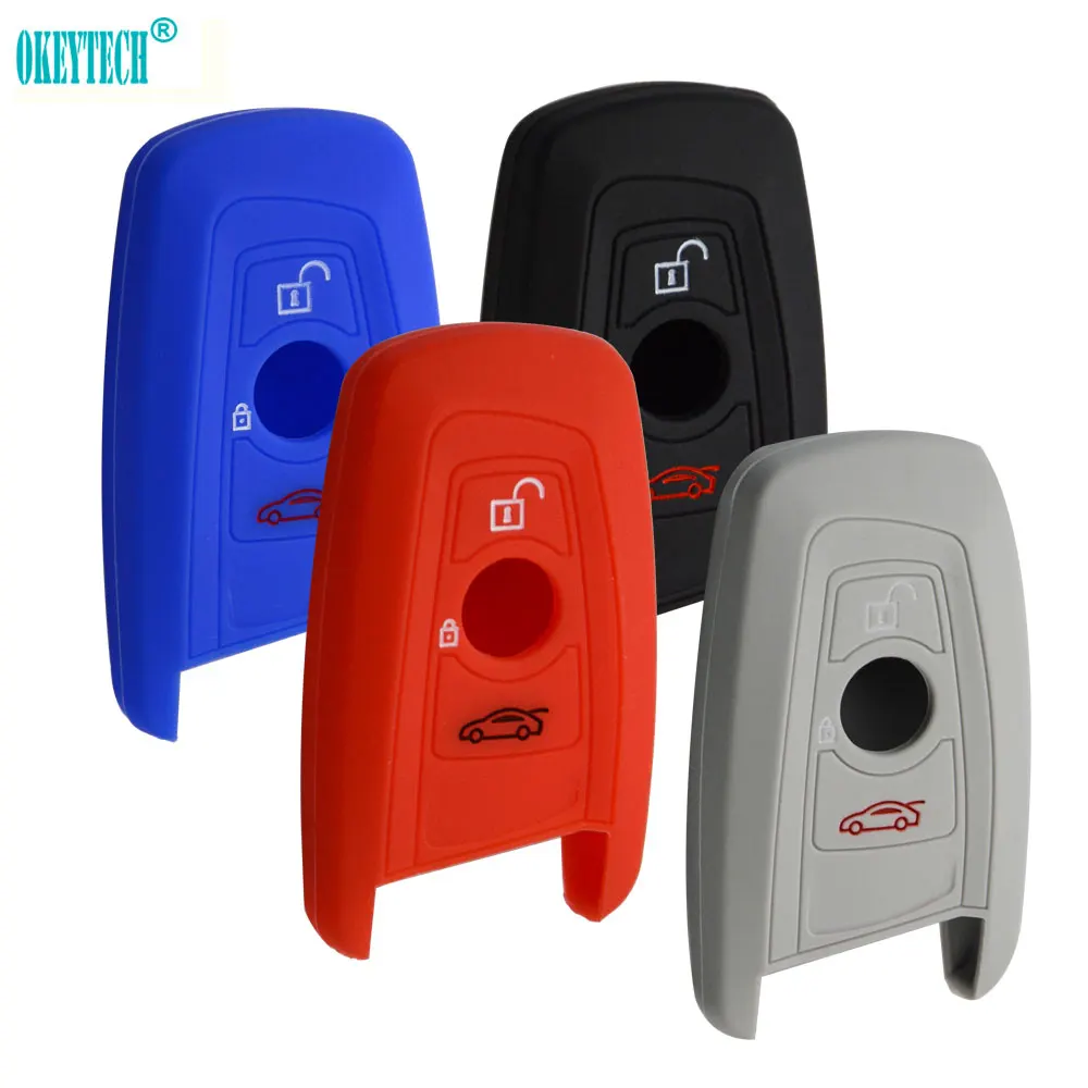 

OkeyTech 3 Buttons Key Silicone Soft Cover Case Fob For BMW BMW 1 2 3 5 7 SERIES X1 X3 X4 X5 X6 E46 E53 F30 F31 F10 F20 F30