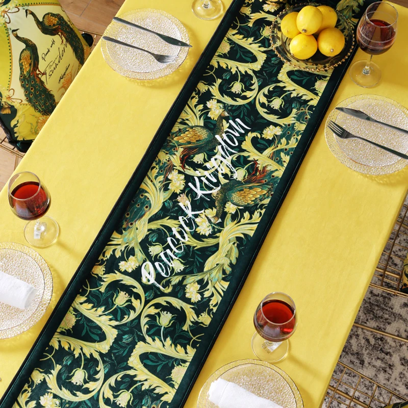 

Green Plaid Table Runner American Classic Tablecloth Long Strip Ethnic Style Cabinet Tea Table Decorative Cloth Bedroom Bed Flag