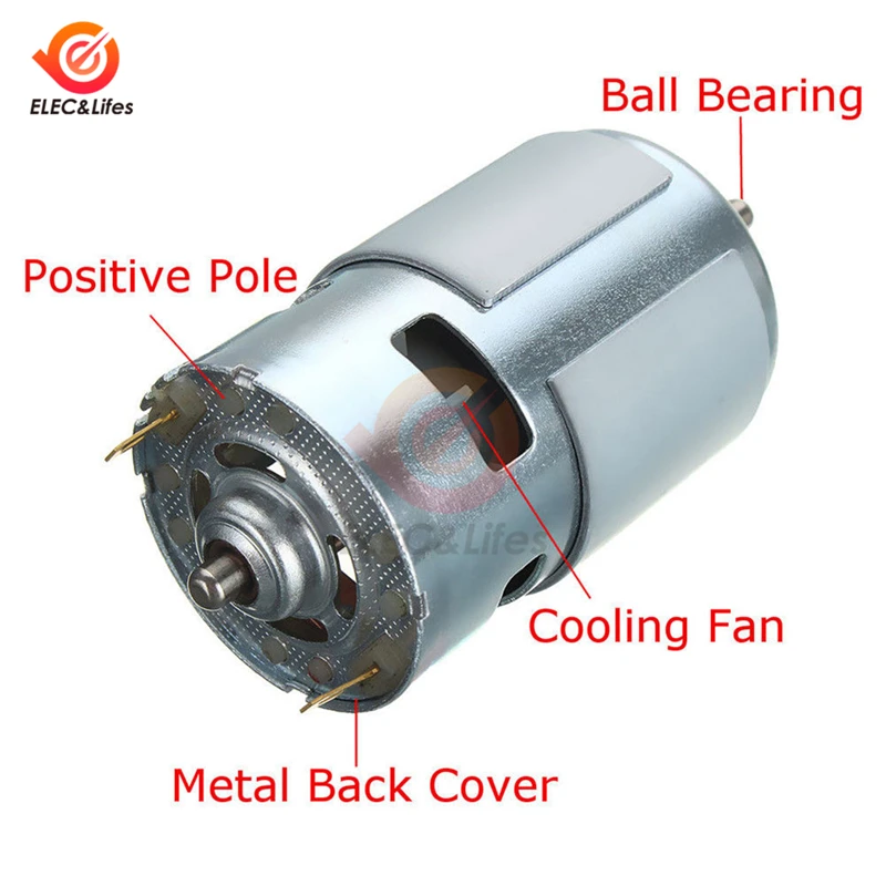 DC 12 В 24 В 4500 об/мин 5500 об/мин 12000 об/мин 775 мотор Высокоскоростной большой крутящий момент DC металлический двигатель DIY Электрический инструмент электрическое оборудование