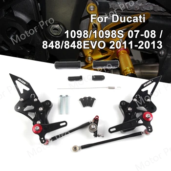 

Adjustable Footrests For Ducati 848 2011 2012 2013 EV0 Motorcycle Accessories Foot Pegs Rests Rearsets 848EVO 1098 1098S Black