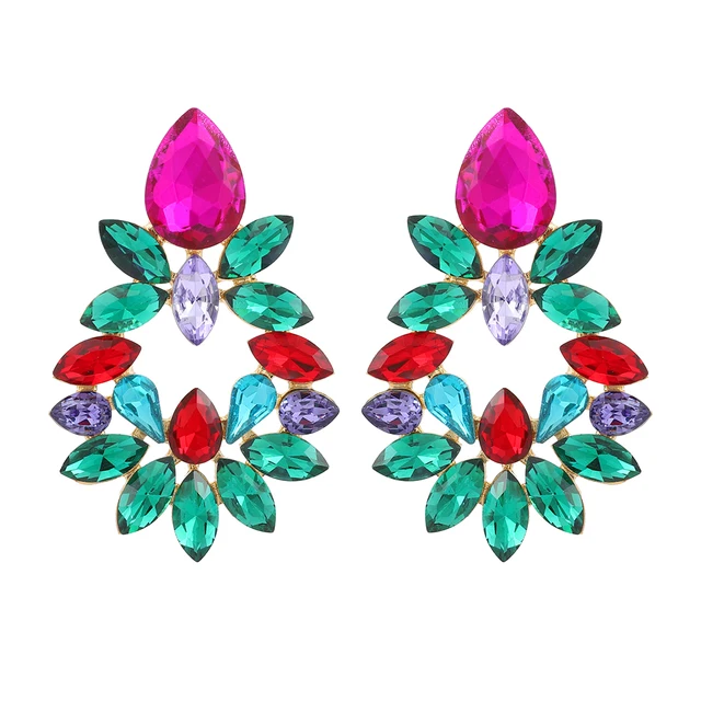 Ztech New Green Series Set Earrings Designer Jewelry Crystal Tassel Za Accessories Handmake Statement Bijoux Pendientes Brincos E1565