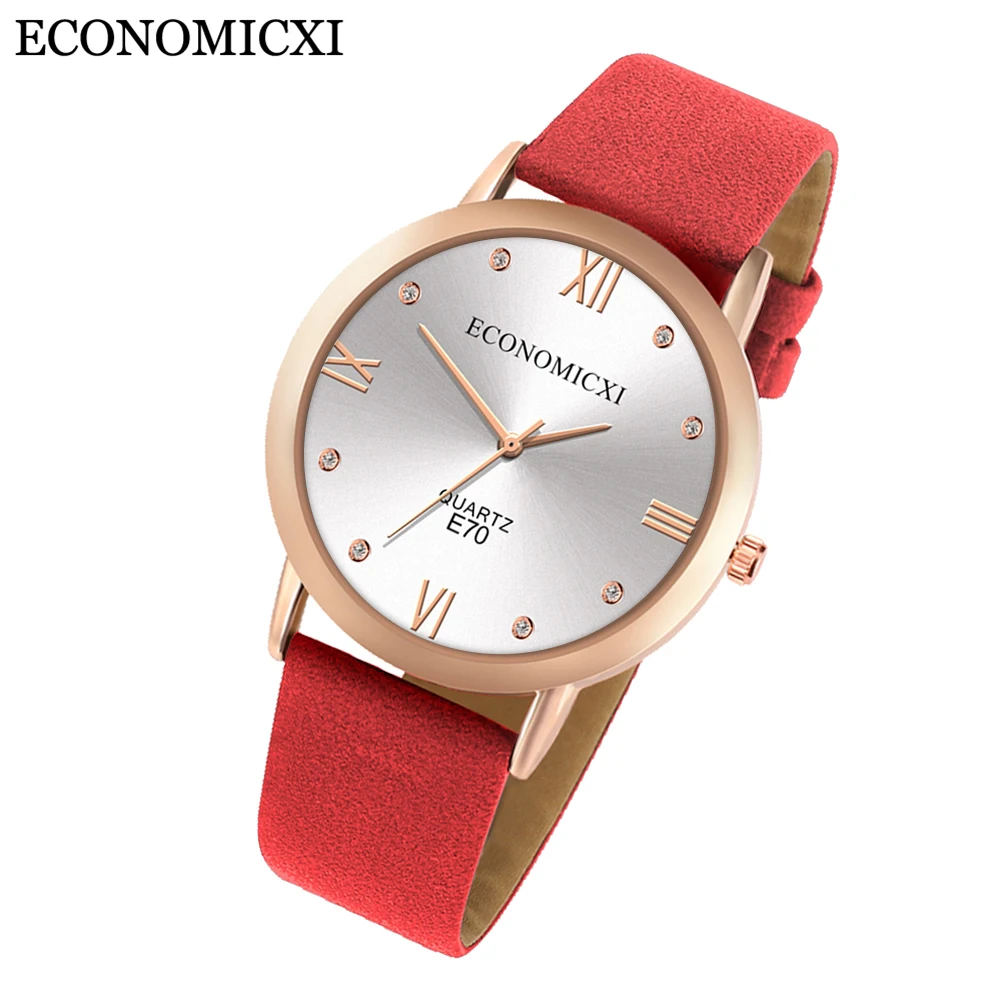 

Vintage Fashion Diamond Casual Student Gift Leather Strap Women Watch Non-Mechanical Casual Watch Quartz Montre Femme New