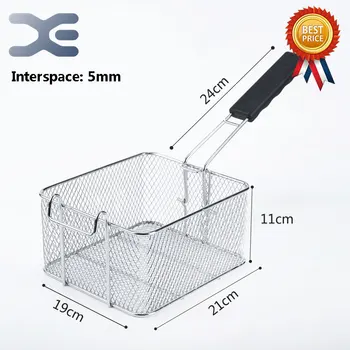 

21cm*19cm*11cm Stainless steel fryer screen frame square filter net encrypt colander shaped Frying basket fryers meshed