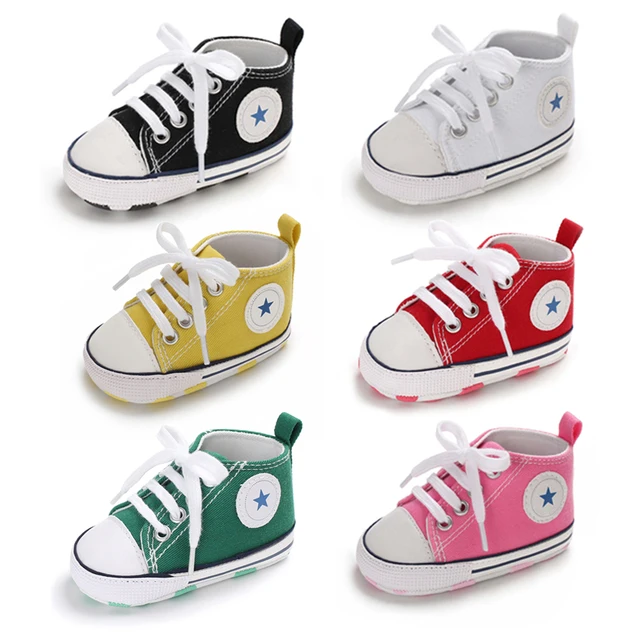 US $2.63 Baby Shoes Boy Girl Star Solid Sneaker Cotton Soft Anti-Slip Sole Newborn Infant First Walkers Todd