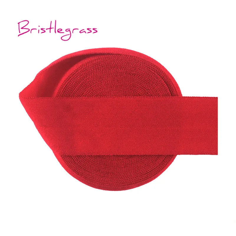 Red BRISTLEGRASS 50 ярдов " 25 мм твердые матовые неблестящие складывающиеся эластичные враг повязка из спандекса волос галстук платье с повязкой Шитье - Цвет: Red