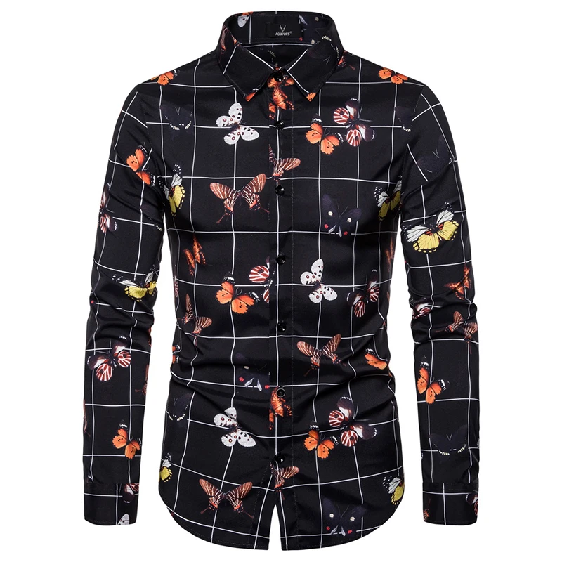

2019 New Shirt Autumn Men's Long-sleeved Shirt Casual Men's Wild Large Size Long-sleeved Digital Printing Shirt Ou Code