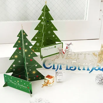

Christmas Creative Three-dimensional Christmas Card 3D Paper Carving Blessing Card Christmas Tree With Envelope